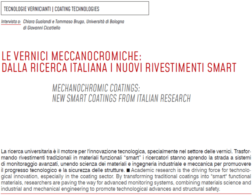 Le vernici meccanocromiche: dalla ricerca italiana i nuovi rivestimenti smart